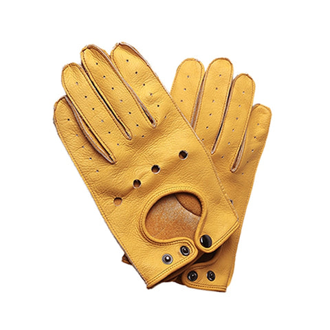 Motorcycle Gloves Leather Men Retro Full Finger Gloves